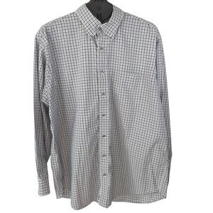 Paul Fredrick Mens Classic Fit Check Button Down Shirt Black White 17.5 x 35